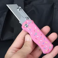 Portable Folding Utility Knife Pocket G10 Handle Sharp Replaceable Blade With 10 SK5 Blade Folding Knife Survival Tools