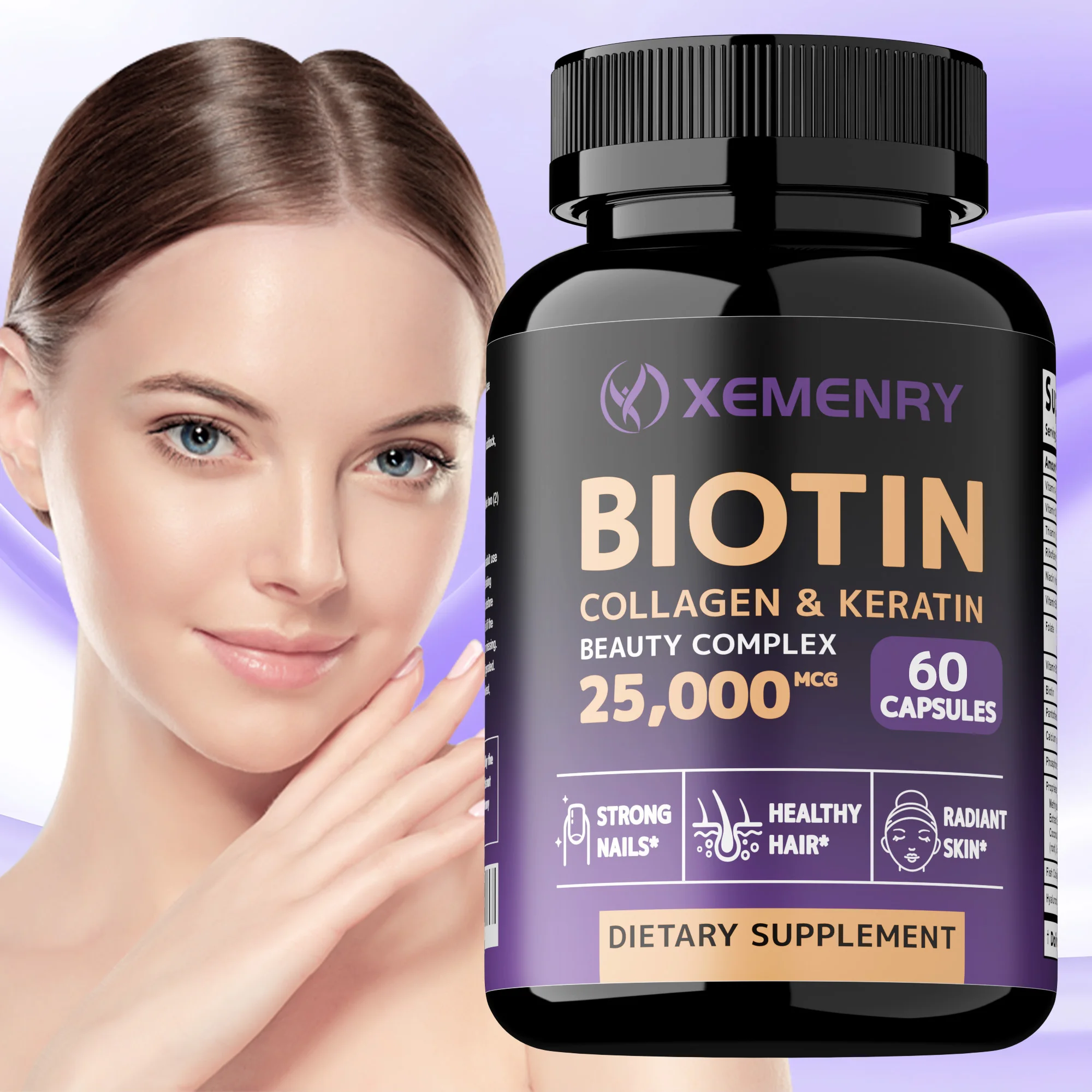 

Биотин + Коллаген + Кератин - Антивозрастной, Антиоксидант, Покращает здоровье волос, кожу, ногти, улучшает иммунитет | Non-GMO