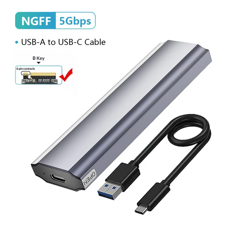 UTHAI M11 Toolless M.2 SSD Hard Drive Case NGFF/5 Gbp Dual Protocol Type-C 3.1 Solid State Drive Enclosure for Storage Expansion