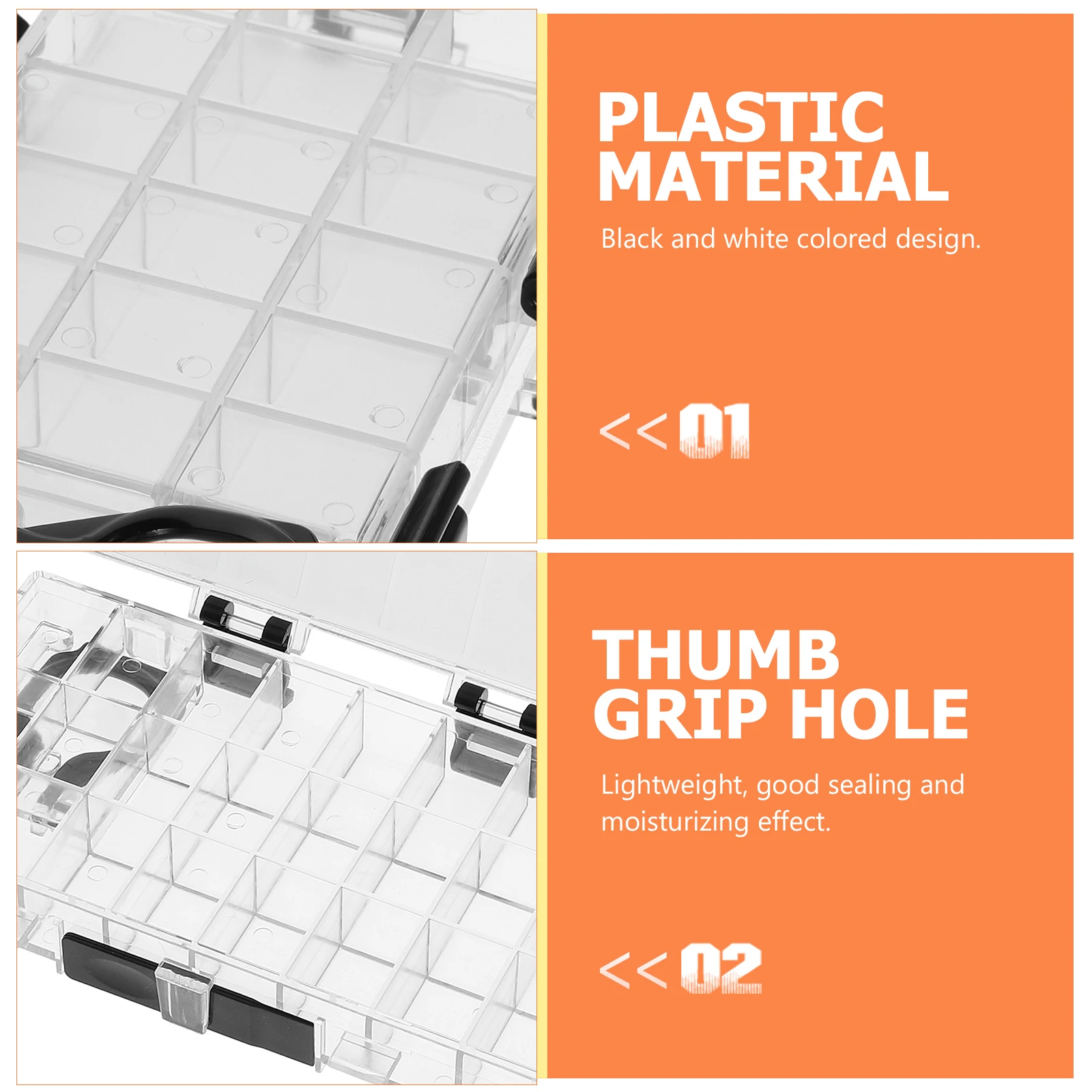 

24 Wells Paint Box Airtight Moisturizing Lightweight Black White Color Organizer For Watercolor Gouache Oil Painting 24 Grids