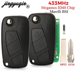 Jingyuqin 434MHz Iveco Daily 2006-2011 Megamos Crypto ID48 원격 Tunk 자동차 키 제어 Fob SIP22 GT10 장식 Sticke 포함