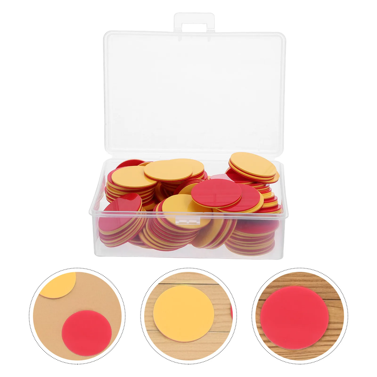 100 Pack Red Yellow Two Color Plastic Counting Chips Math Counters Classroom Sorting Learning Tools