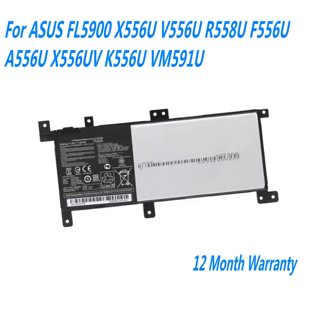 

New 7.6V 38WH C21N1509 Laptop Battery For ASUS X556U X556UA X556UB X556UF X556UJ X556UQ X556UV A556U F556UA K556UA K556UV