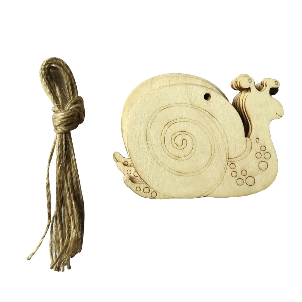 

10 PCS Wooden Snail Pendant Slices Board Hanging Decorations Christmas Ornaments