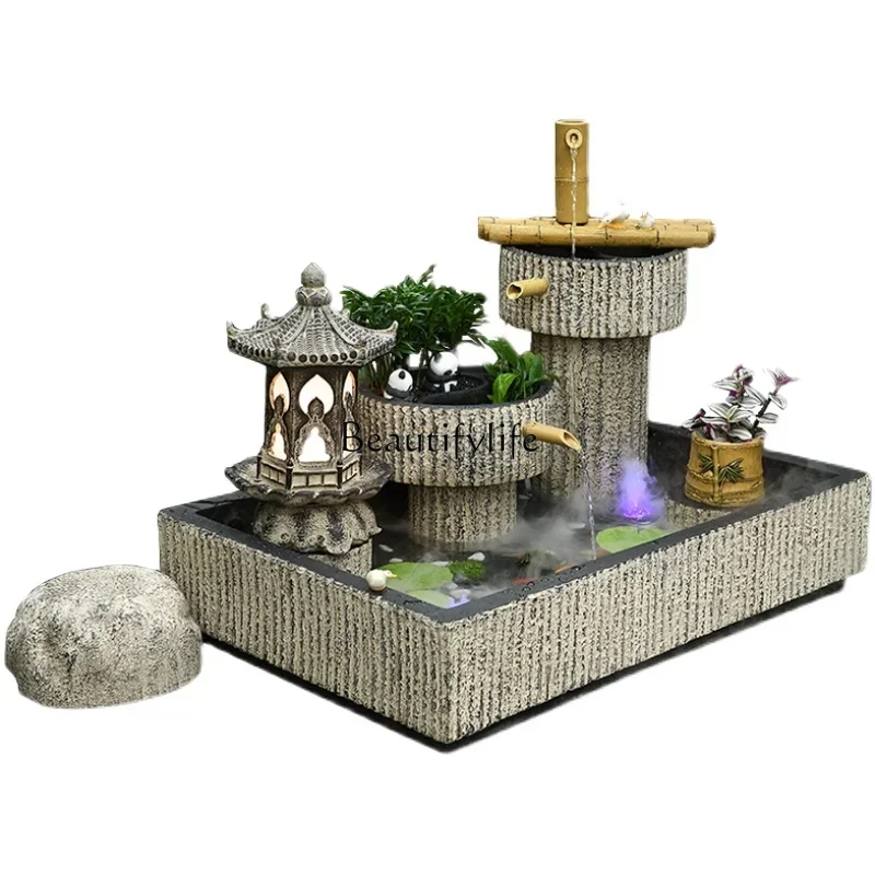 

LD33Courtyard Layout Outdoor Flowing Water Ornaments Circulating Water Large Fish Pond Outdoor Fish Tank Landscape