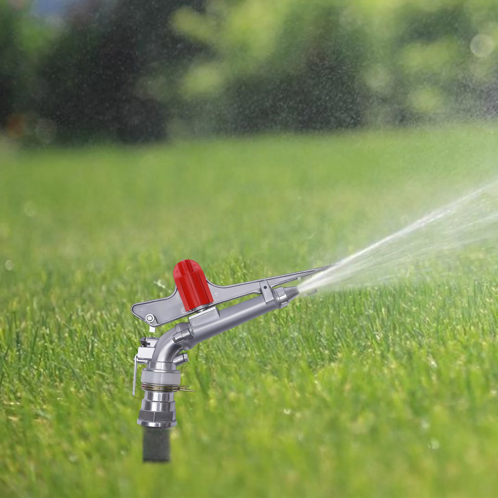 

2" 360° Irrigation Sprinkler Large-area Watering Spray Gun For Garden Farm, Adjustable Impact Sprinkler