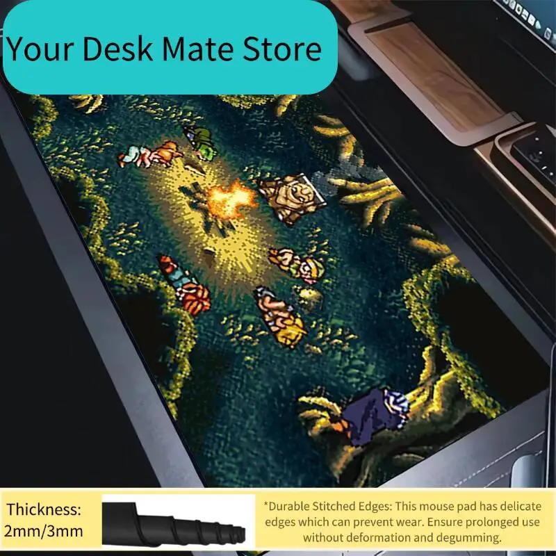Mouse Pad para Laptop com Impressão HD de Arte Pixel Floresta, Mousepad de Computador Anime C-chrono, Tapete para Teclado de Jogos PC Gamer