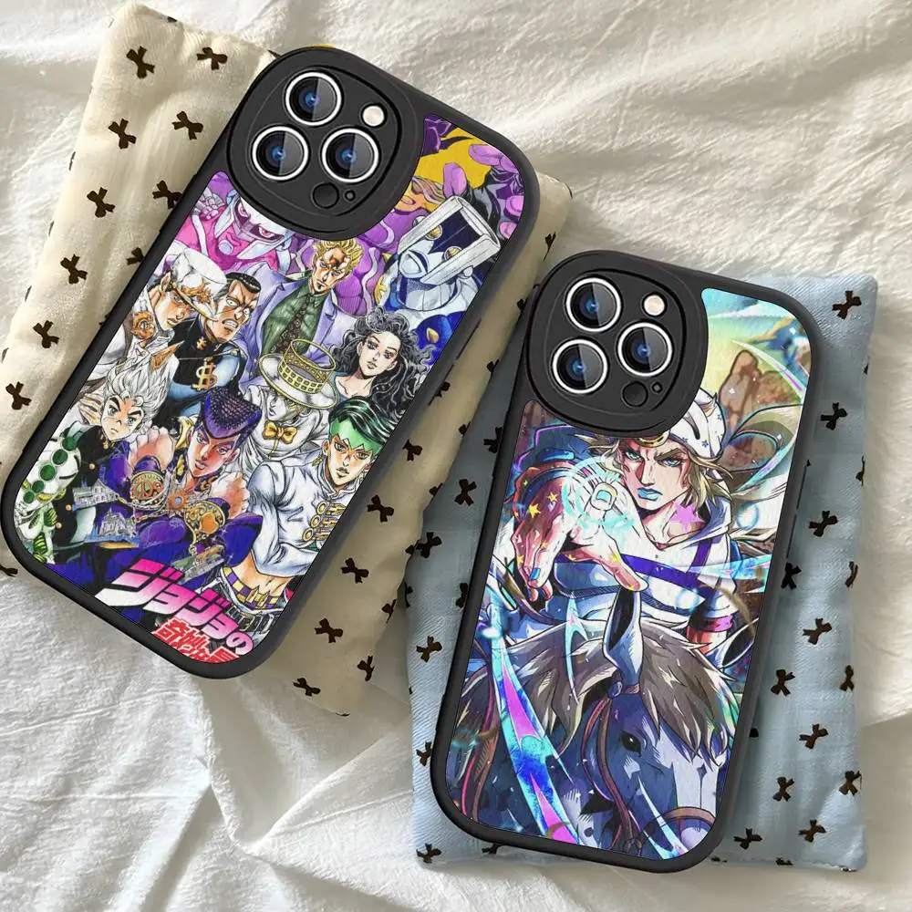 

Anime Jojos Bizarres Adventures Phone Case For iPhone 16 15 14 13 12 11 Pro Max Plus Leather Cover