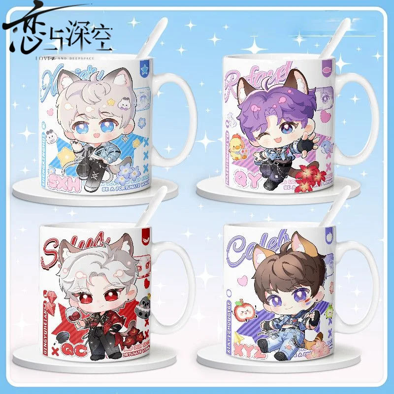 

Love and Deepspace Xavier Sylus Caleb, милые кавайные товары в стиле аниме, керамическая кружка, креативная персонализированная мультяшная кофейная чашка, подарок