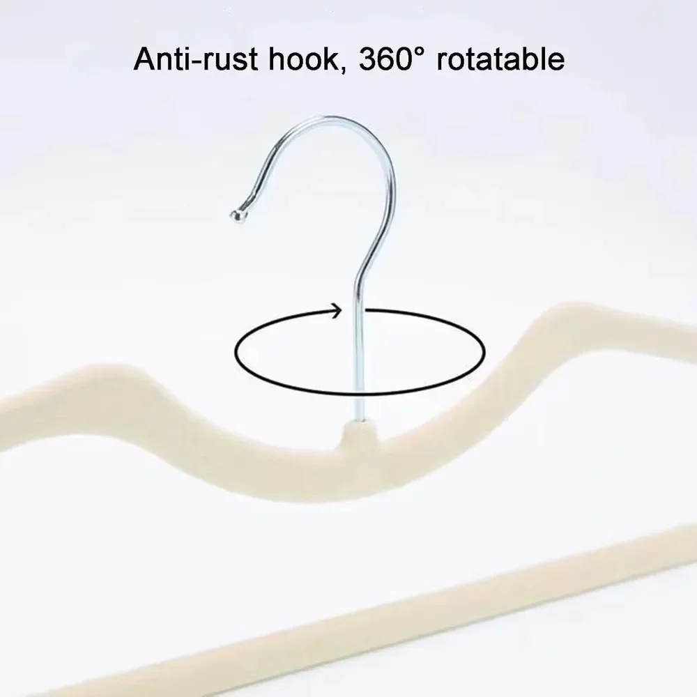 Velvet Hangers 10Pack, Ultra Slim & Short Neck Hanger, 360 Swivel Hook, Space Saving Durable Non-Slip Felt Hangers