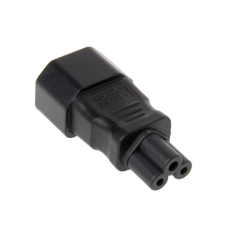 193A IEC 320 C14 3-Pin Male To C5 3-Pin Female Power Plug Converter Adapter
