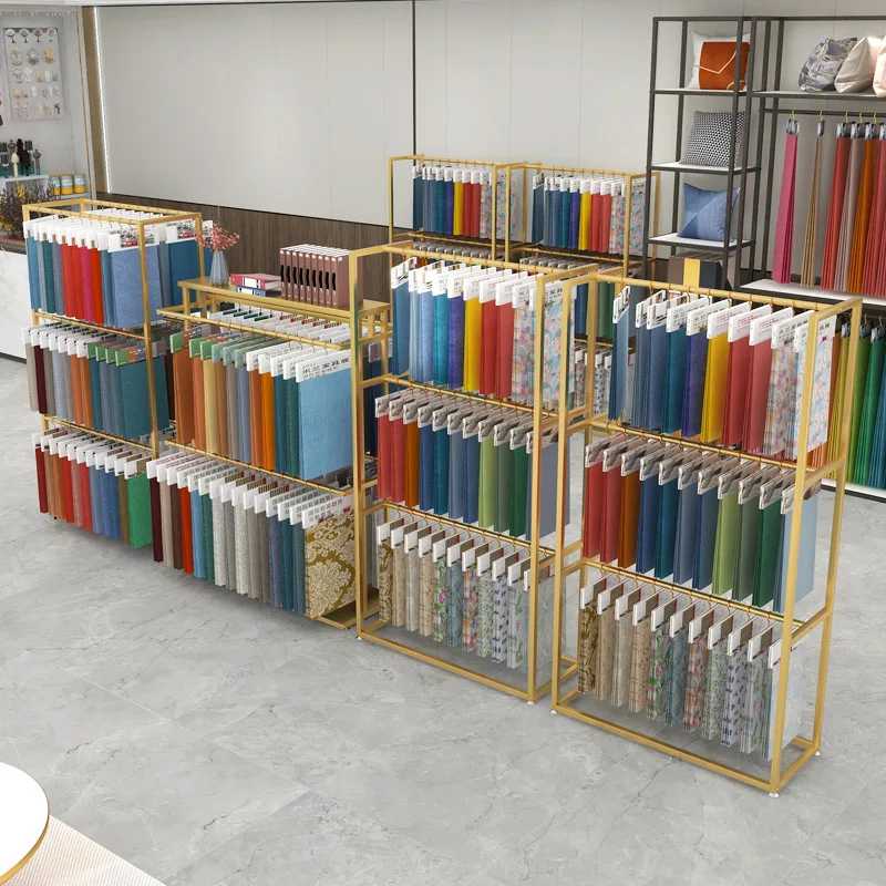 Fabric sample display stand Home textile curtain elevator exhibition Multi-layer fabric sample display shelf