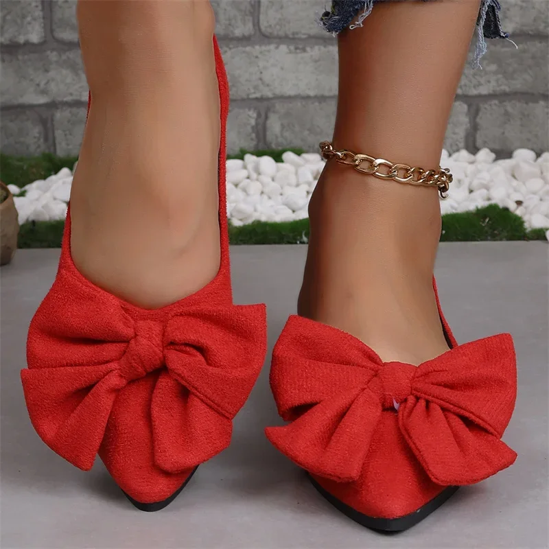 New Summer Style Fashionable Comfortable and Versatile Women's Shoes Casual Simple Wear-resistant Flat Bottom Bow Shoes