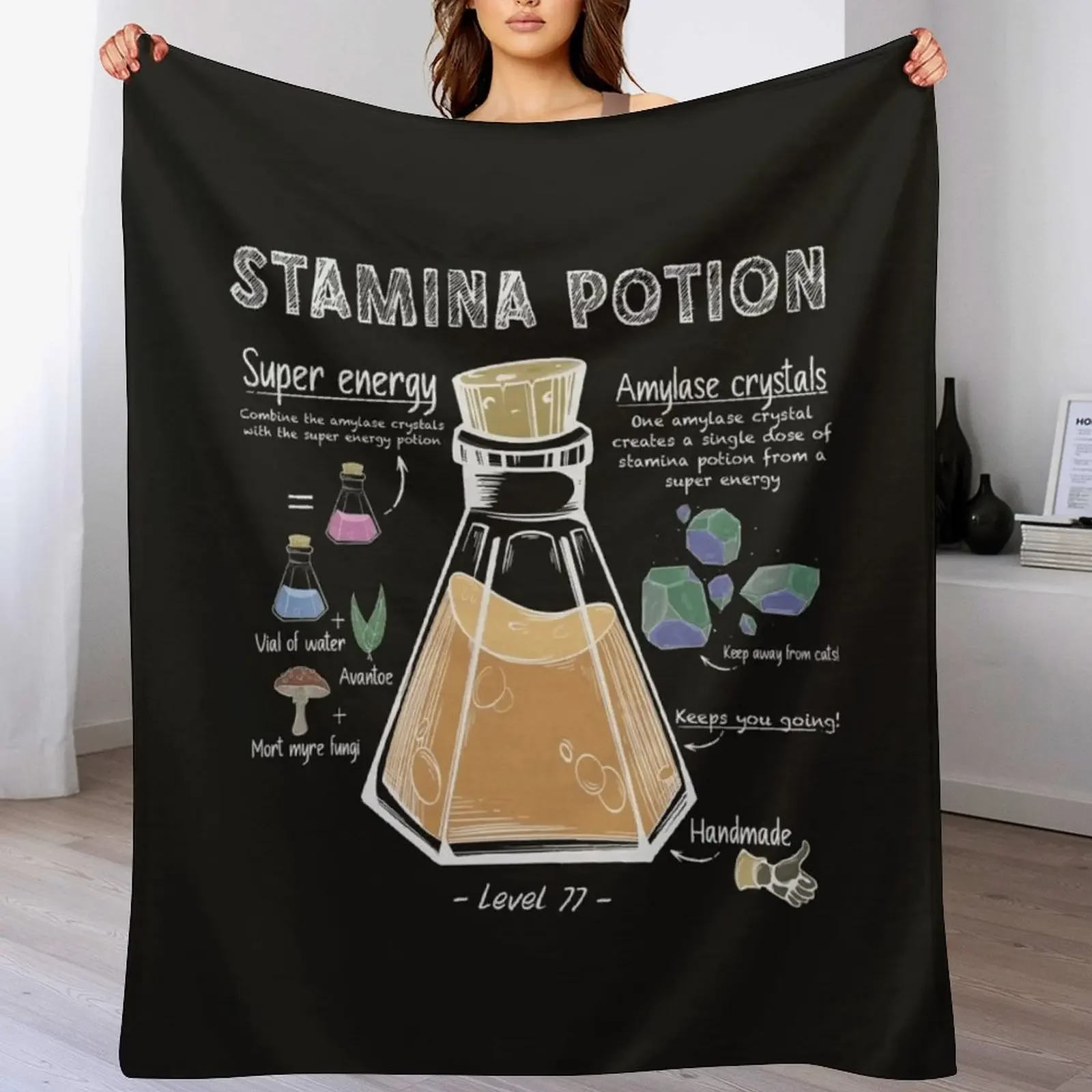 

Stamina Potion Recipe Throw Blanket Flannel Fleece Soft Warm Throw Blanket