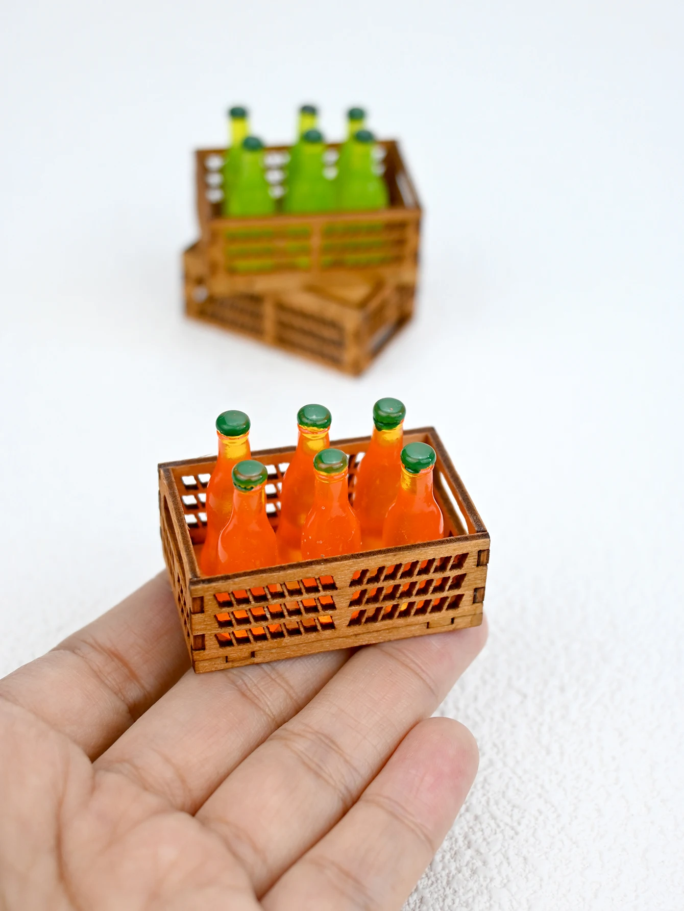 A Miniature Beverage, Wooden Storage Basket Combination Scene Model Ornament, 1:12 Dollhouse Dollhouse, Miniature Food Toys, Photography Props, Micro Landscape Ornaments, Miniatures Decoration