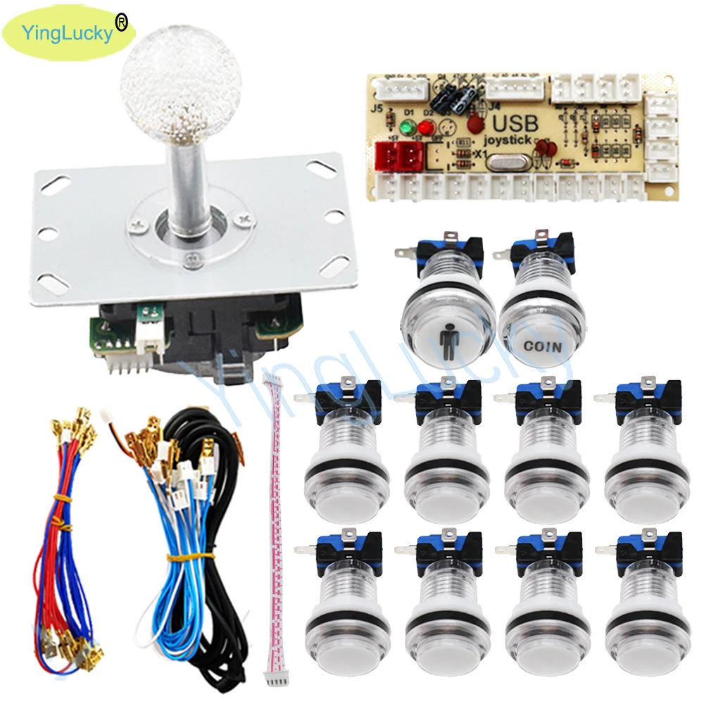 1 player Arcade Joystick Kit with Zero Delay USB Encoder LED joystick  Arcade LED Button for raspberry pi pc ps2 ps3