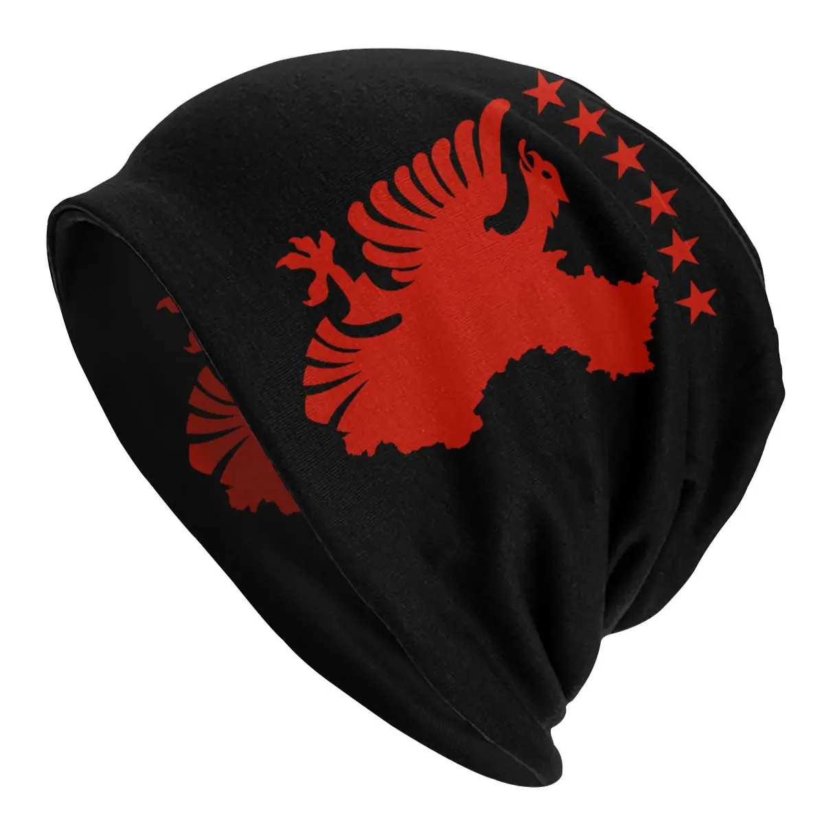 Shqipe Autochthonous Flag Essential Bonnet Femme Cool Knitted Hat For Women Men Warm Winter Kosovo Albania Eagle Beanies Caps