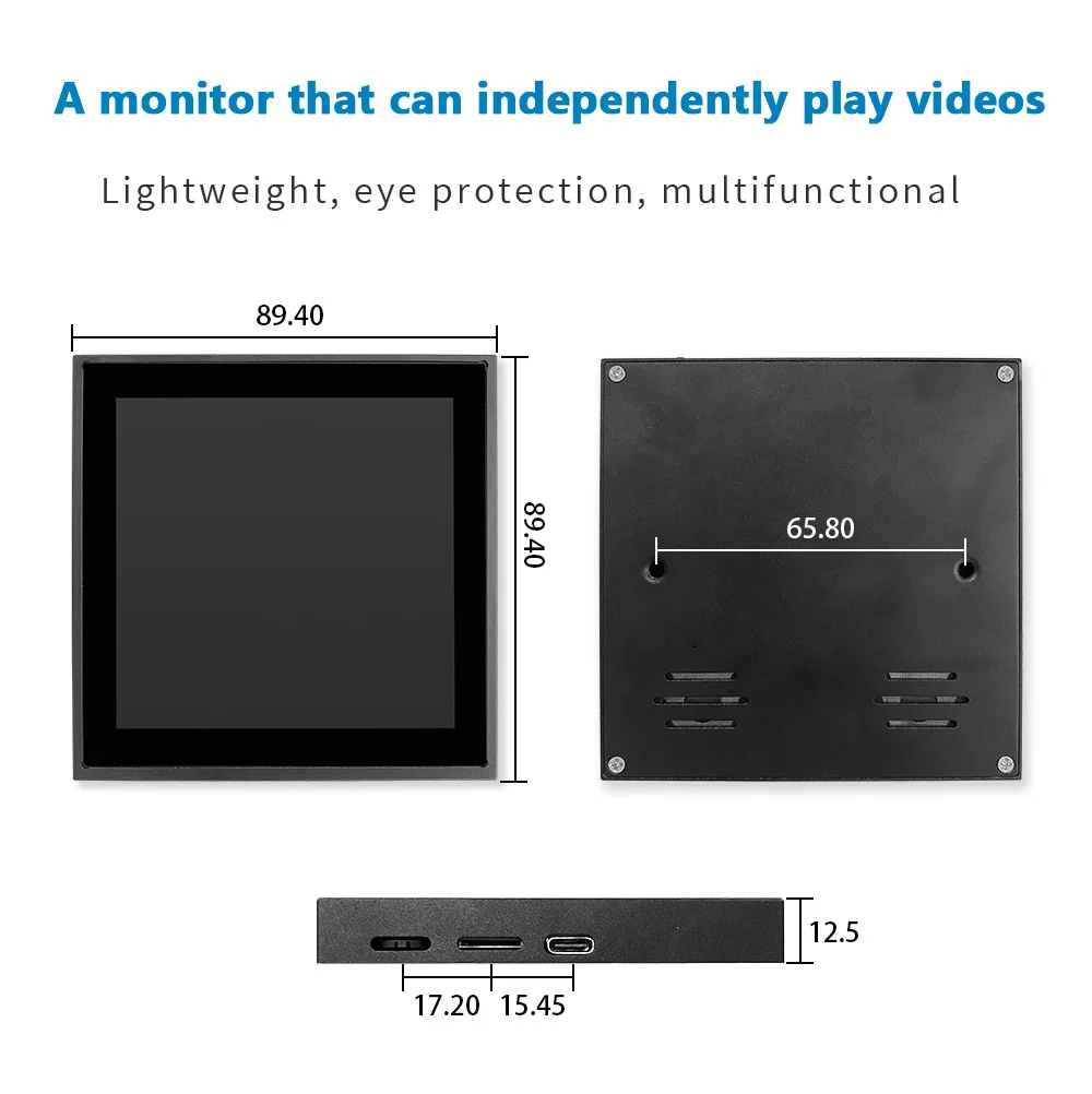 4-inch 480 * 480 IPS LCD square screen capacitive touch USB one line connection, suitable for DIY IoT devices and smart homes