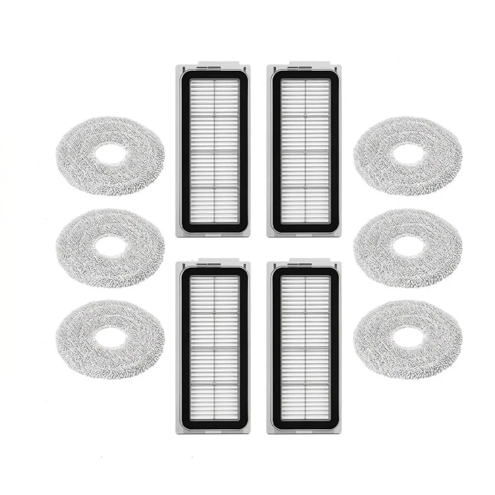 10 Piece Replacement Kit for Cecotec For Conga For X50 X Vacuum 4 HEPA Filters 6 Mop Pads for Dual Mopping System