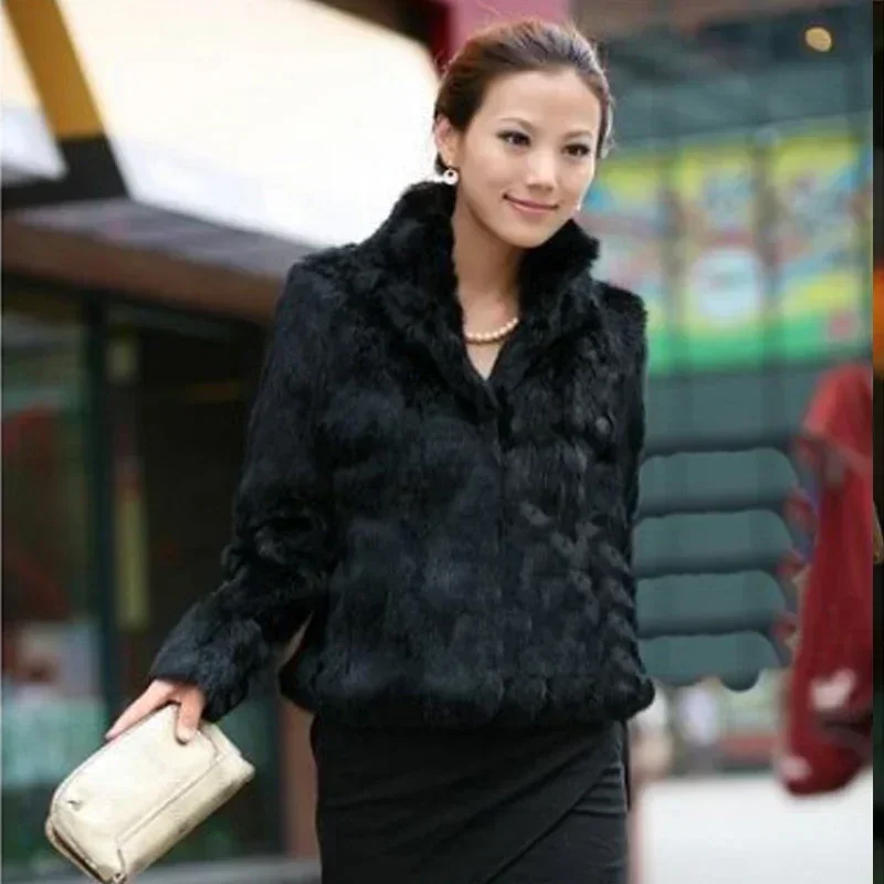 High Quality Faux Fur Coat Women's Fashion Warm Outerwear Autumn Winter Short Imitation Fur Coat Jacket 4XL Overcoat Clearance