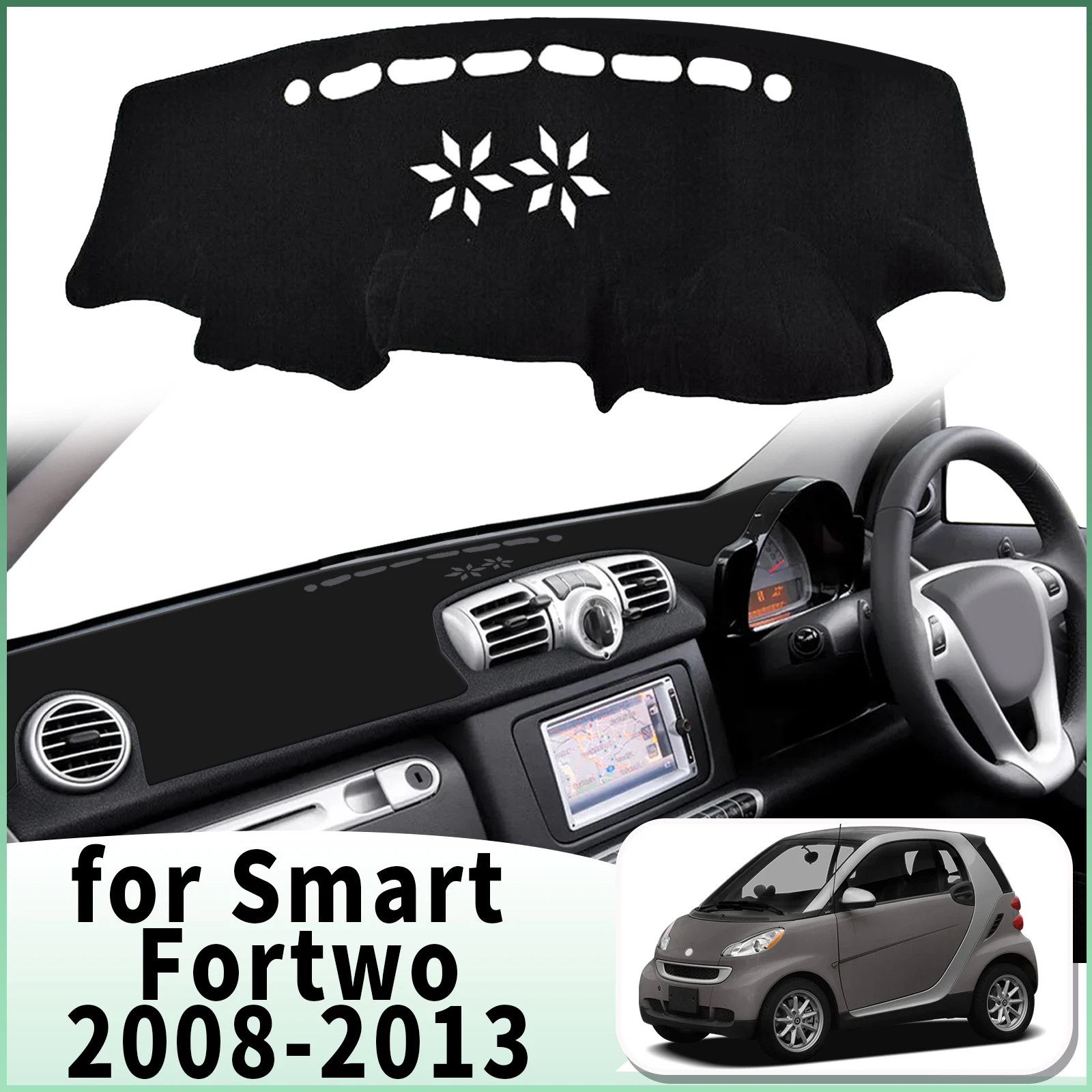 

fit for Smart Fortwo 2008 2009 2010-2013 Car Dashmat Dashboard Cover Pad DashMat Sunshade Protective Carpet Accessories Leather