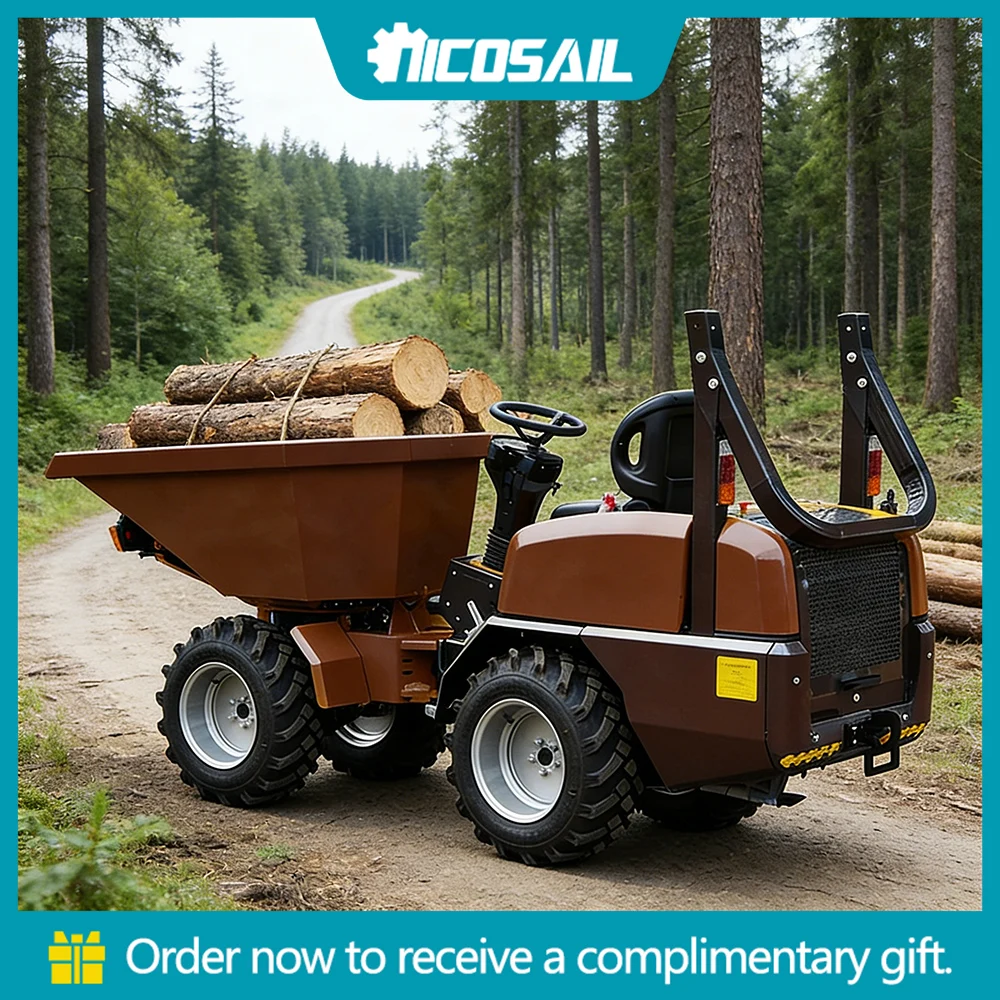 

Hydraulic dump truck for small gardens equipped with diesel engine and small concrete dump truck