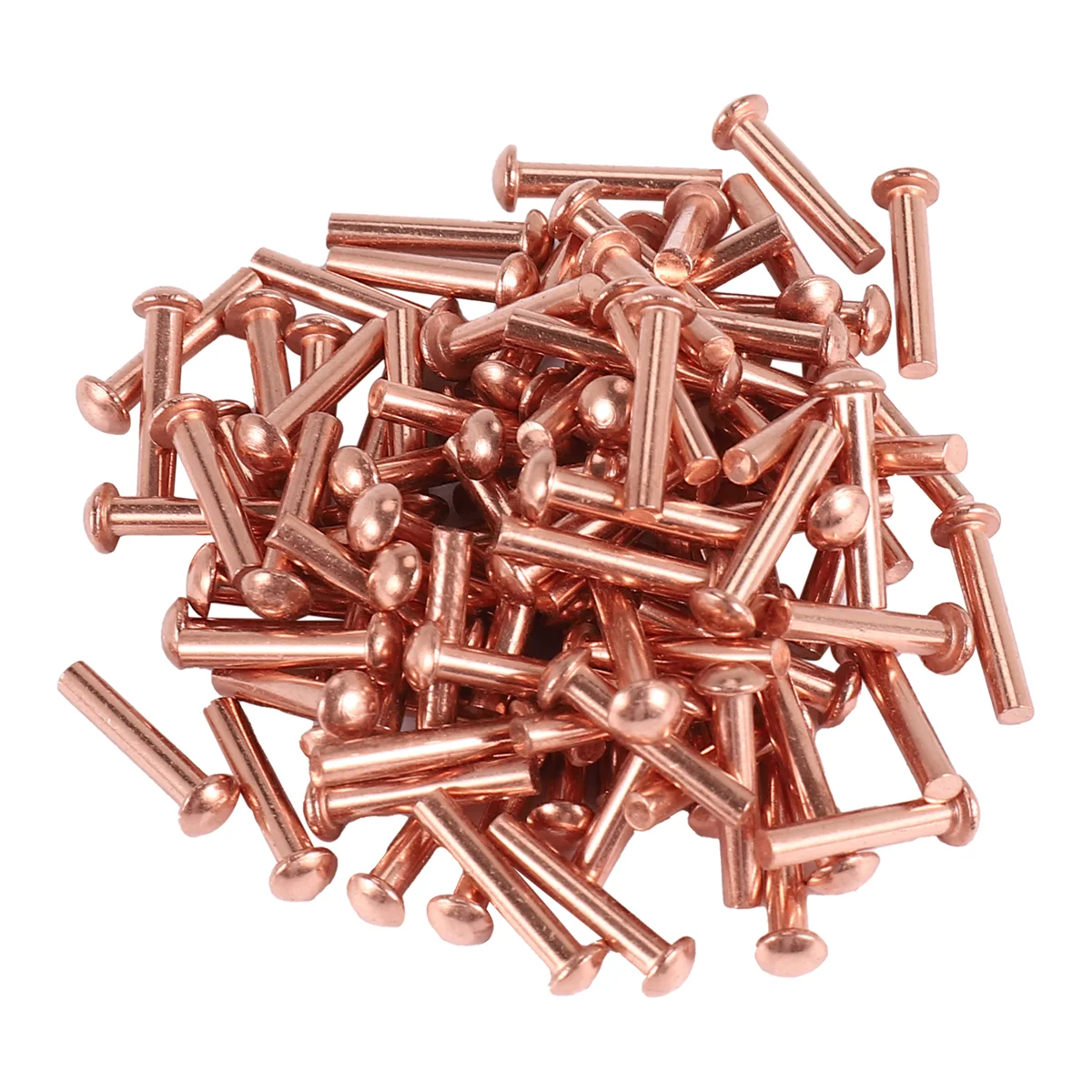 ETRT 100 Pcs 5/64inch x 25/64inch Round Head Copper Solid Rivets Fasteners