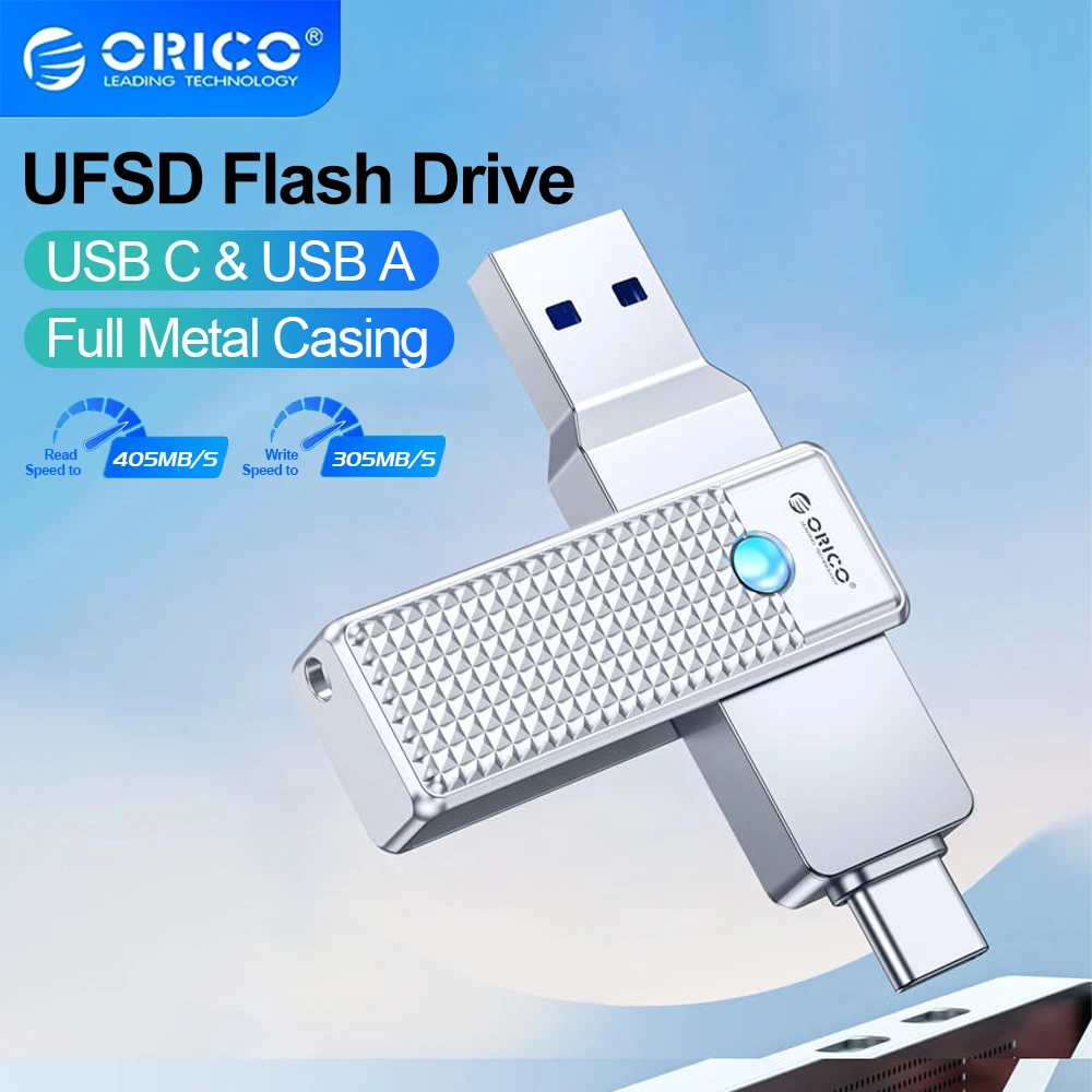 

ORICO 2 in 1 OTG USB 3.2 & Usb-C Flash Pen Drive Memory Stick Usb3.2 Flash Disk 64GB/128GB/256GB Type C Pendrive Free Shipping