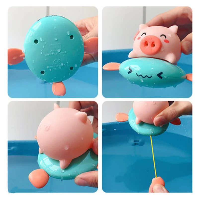 Lovely Baby Shower Toys Cute Cartoon Pig Water Spray Clockwork Toys Baby Swimming Pool Bathing Beach Toys Boy Girl Gift