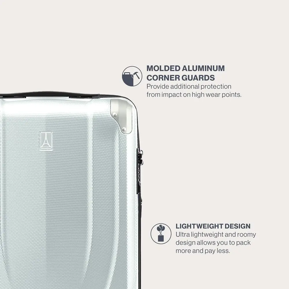 حقيبة أمتعة دوارة صلبة قابلة للتوسيع، 8 عجلات، خفيفة الوزن، رمادي سحابي، حقيبة كبيرة مقاس 28 بوصة #3