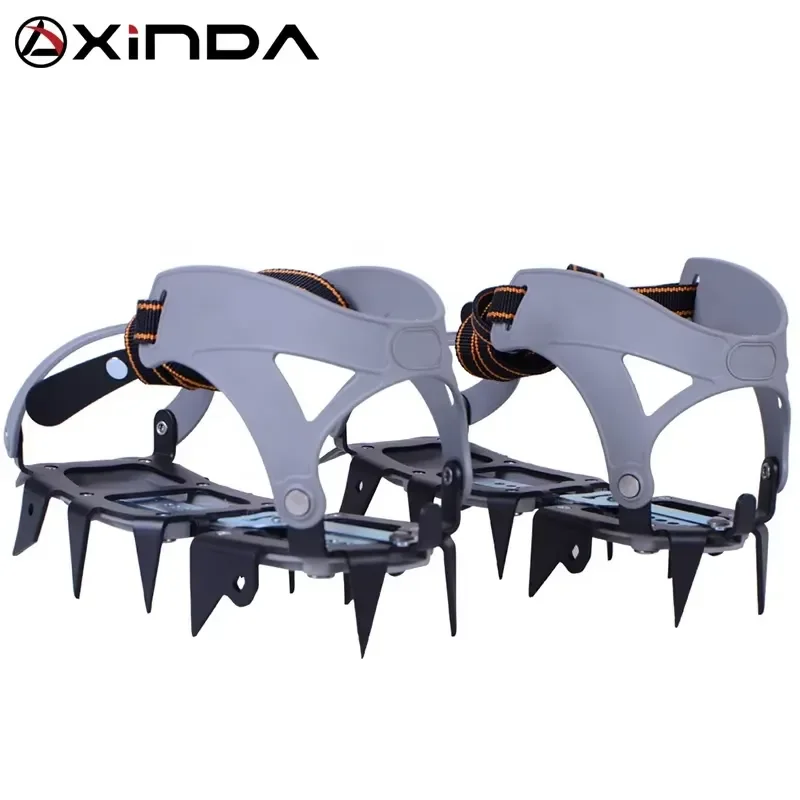 XINDA 12-Tooth Stainless Steel Ice Climbing Crampons Durable for High Mountains 6km Maximum