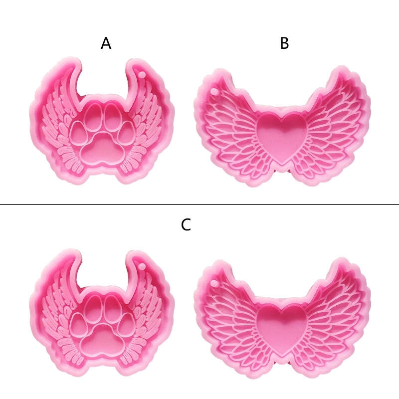 1PC fai da te amore angelo ala portachiavi Silicone stampo epossidico portachiavi fai da te ciondolo gioielli creazione stampo per regalo di amore di san valentino