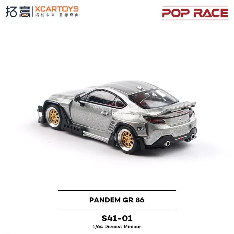 รถโมเดล XCARTOYS POPRACE 1/64 อัลลอยด์ไดแคสต์ รุ่น S41-01 Rocket Bunny GR86 ของเล่นรถยนต์