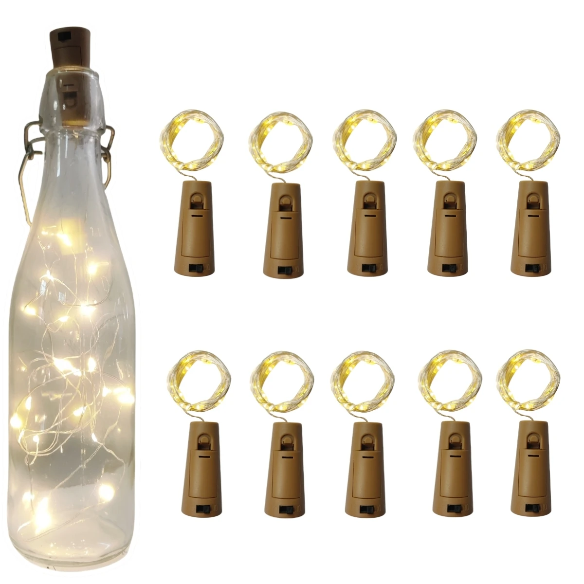 10 Pack Wine Bottle Cork Lights Battery Operated Fairy String Lights Bottle Lights For Jar DIY Part Wedding Gifts Bar Decoration