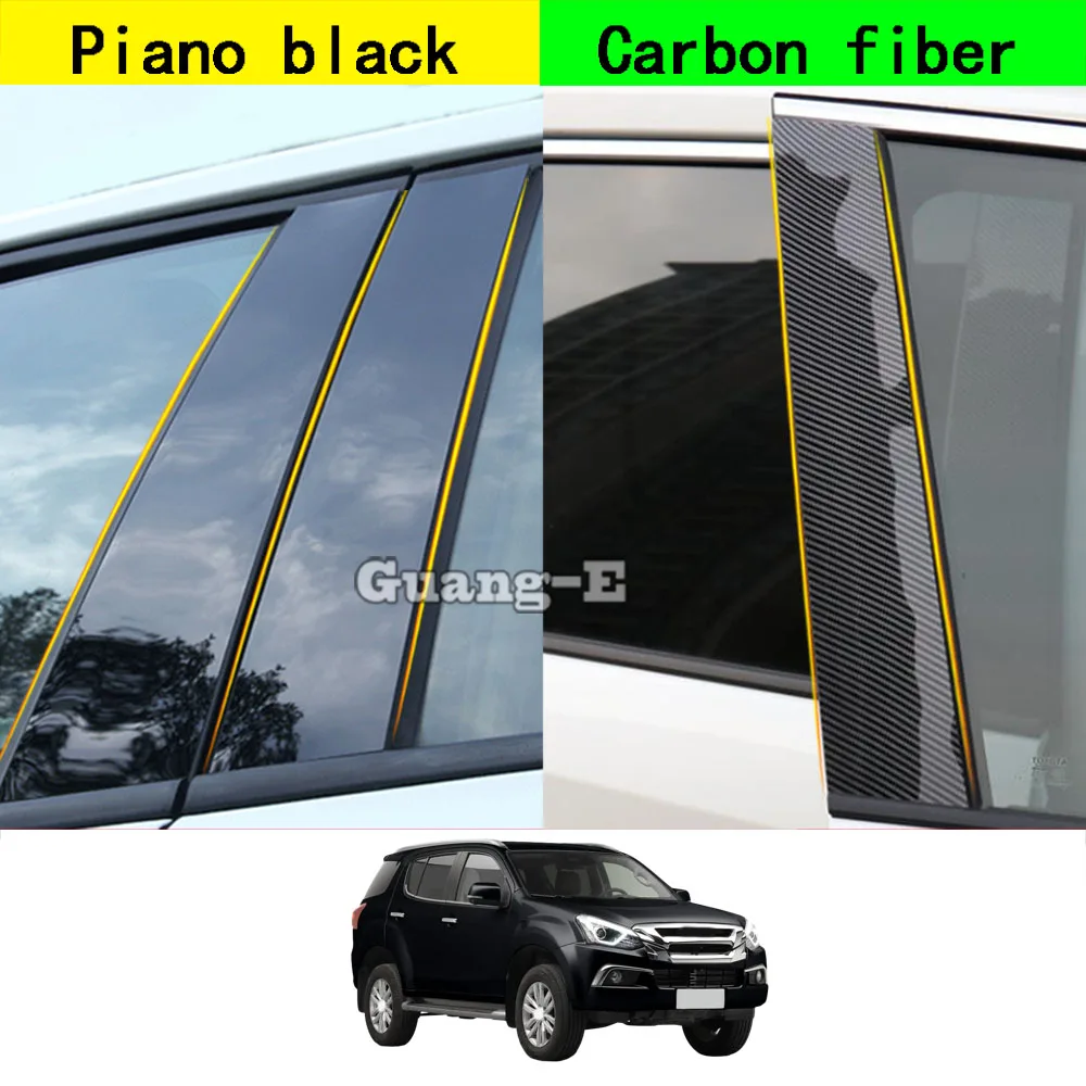 For Isuzu MU-X MUX 2015-2022 Car PC Material Pillar Post Cover Trim Door Trim Window Molding Sticker Decoration Plate 4PCS