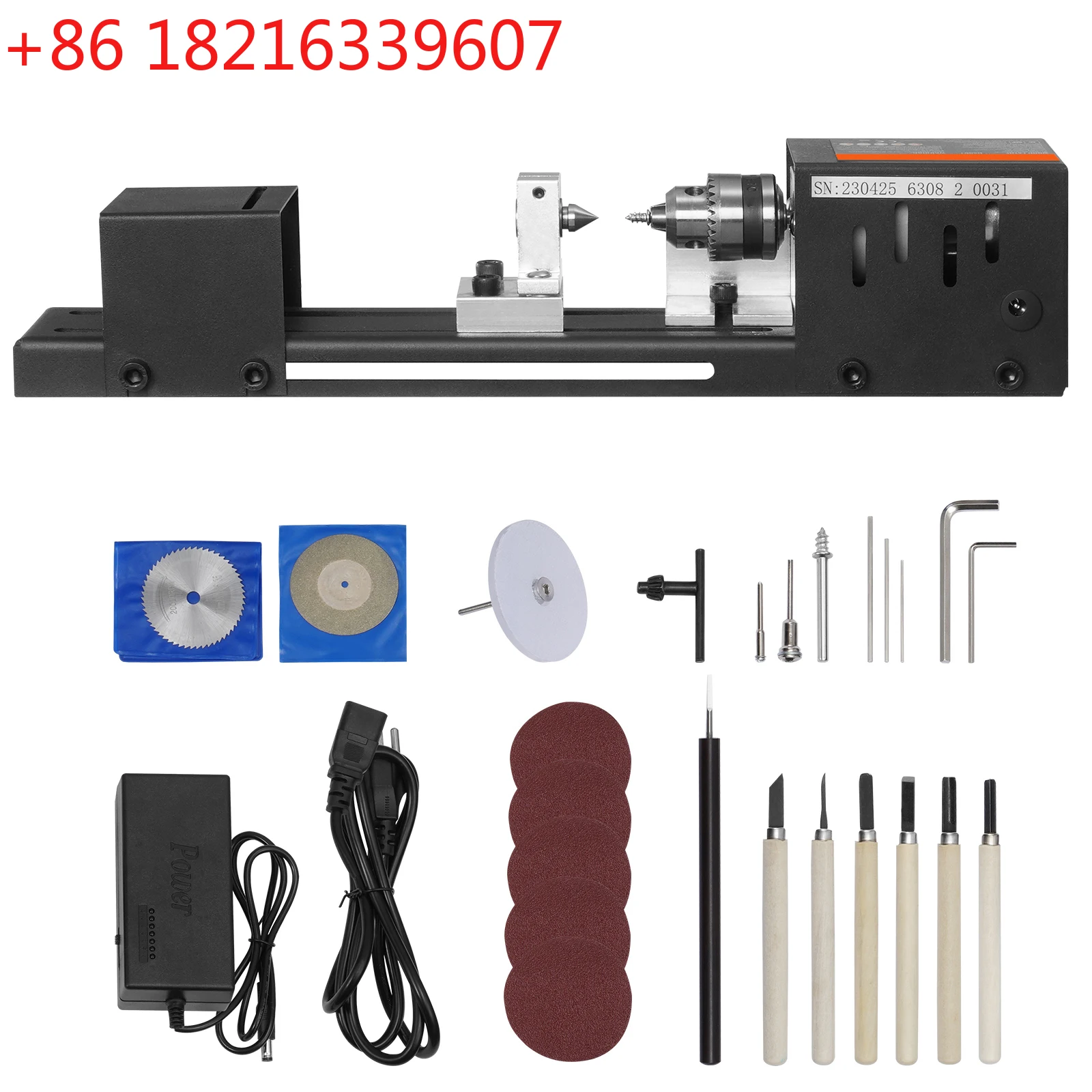 TAO  Mini Wood Lathe Machine 2.76inx6.3in 24VDC 96W Machine Accessories 7 Speed s for DIY Woodworking Wood Drill Rotary Tool