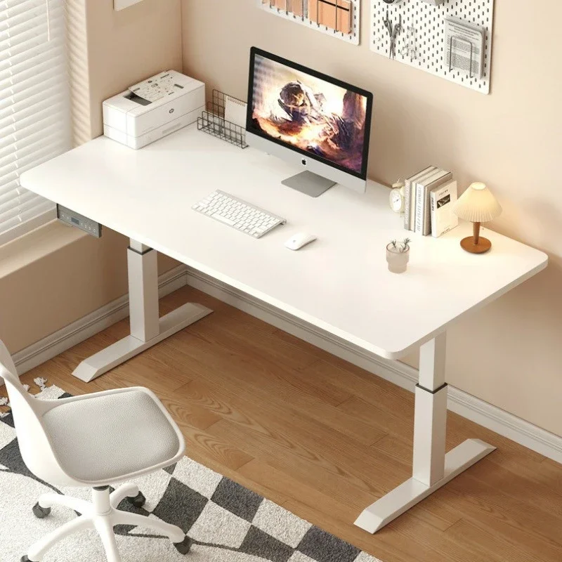 Solid wood electric lifting table, standing computer desk, simple home office lifting desk
