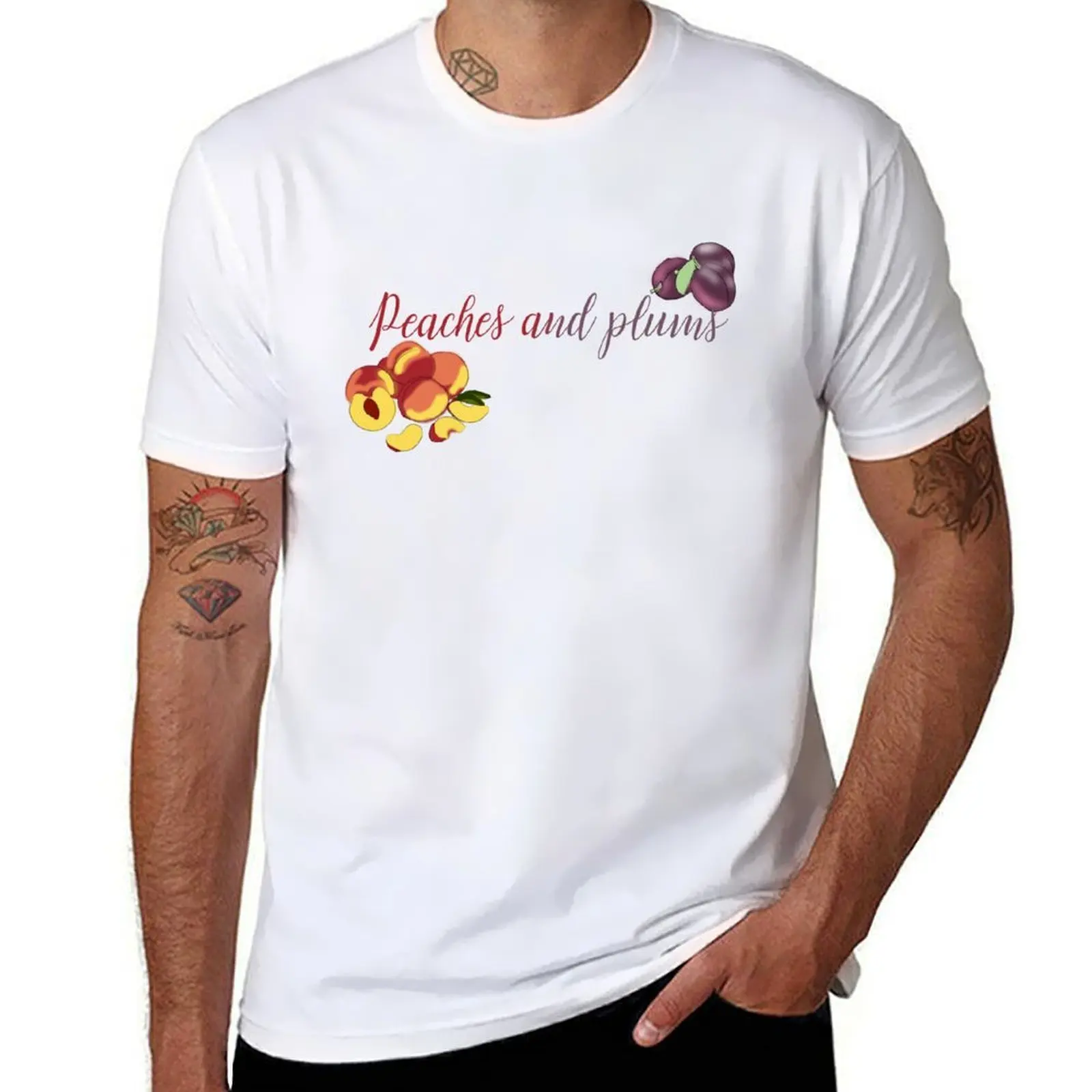 

Peaches and Plums T-Shirt mens graphic t shirts t shirts for man pack white T-Shirt