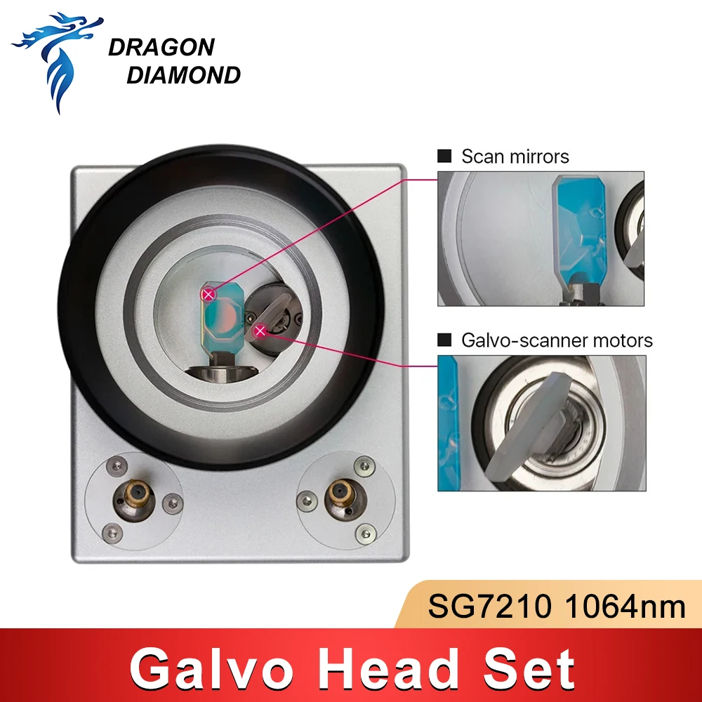 Fiber Laser Scanning Galvo Head SG7210 1064nm With Double Red Pointer Input Aperture 10mm Scanner Power Supply Set