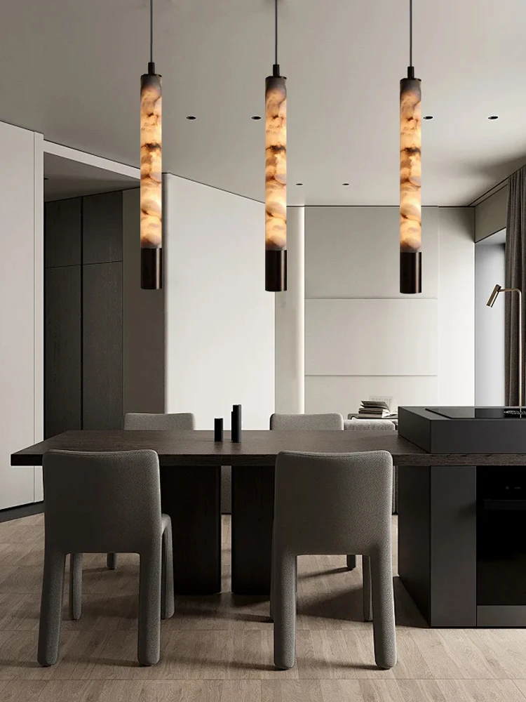 

Modern Minimalist Cylinder Marble Pendant Lights Led Home Decoration Dining Table Bar Kitchen Island Pendant Lamps Designer