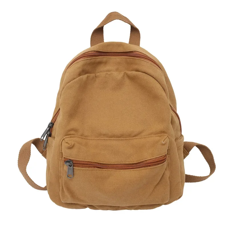 

Women New Small Simple Men Backpack Solid Young Rucksack For Teenage Bags Vintage Canvas Ladies Unisex Mini Girls Color