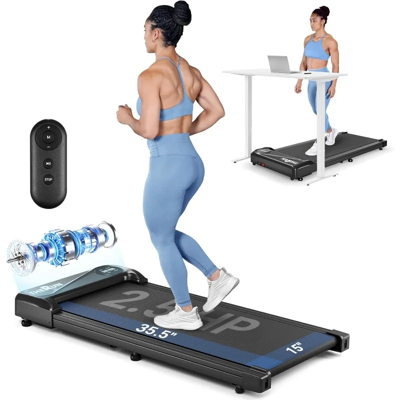 

THERUN Walking Pad Treadmill Under Desk, Portable Mini Treadmill for Home/Office, Walking Pad Treadmill 2.5HP, Walking Jogging