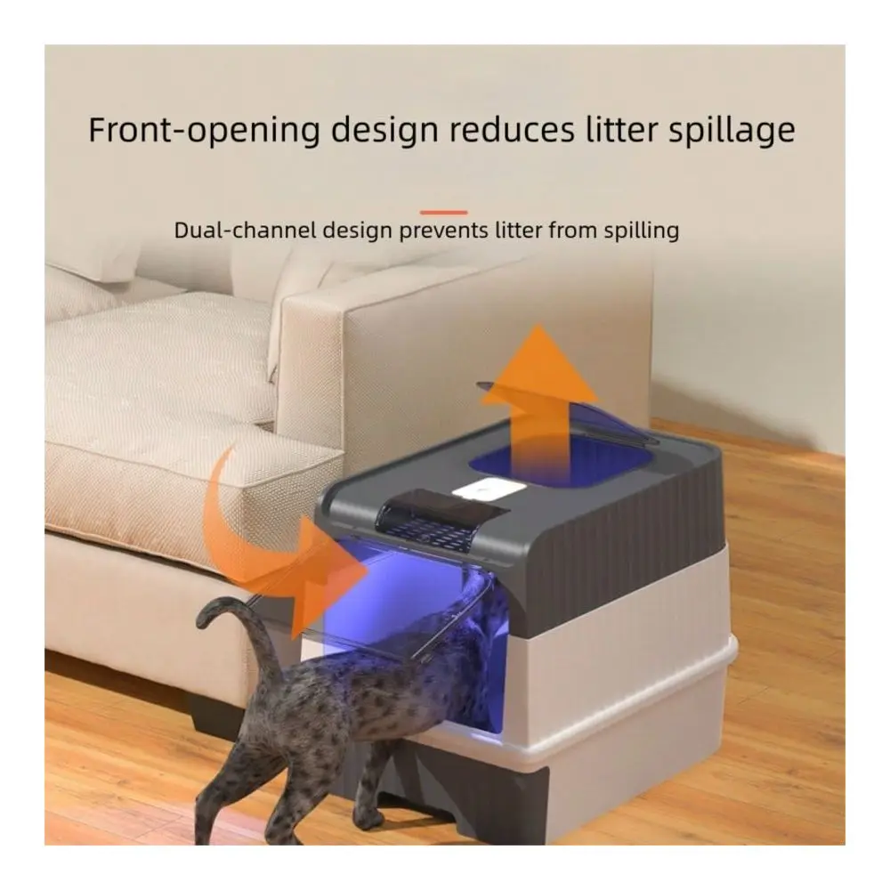 

Stylish Cube Cat Litter Box With Drawer OdorLock Easy Clean, Litter Scoop Included For Indoor Use
