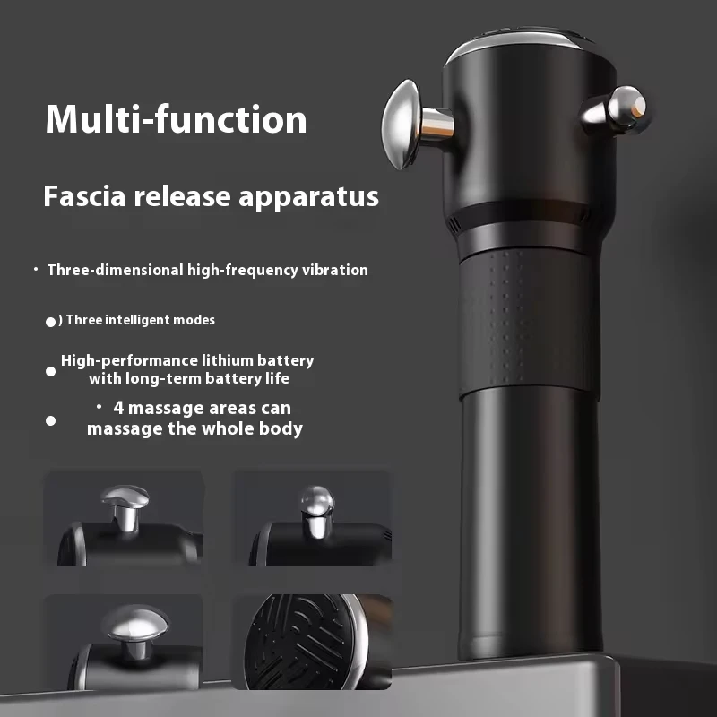 Portable 4-in-1 Wireless Handheld Massager Gun Rapid Release Therapy for Deep Tissue & Muscle Vibrating Body Massager