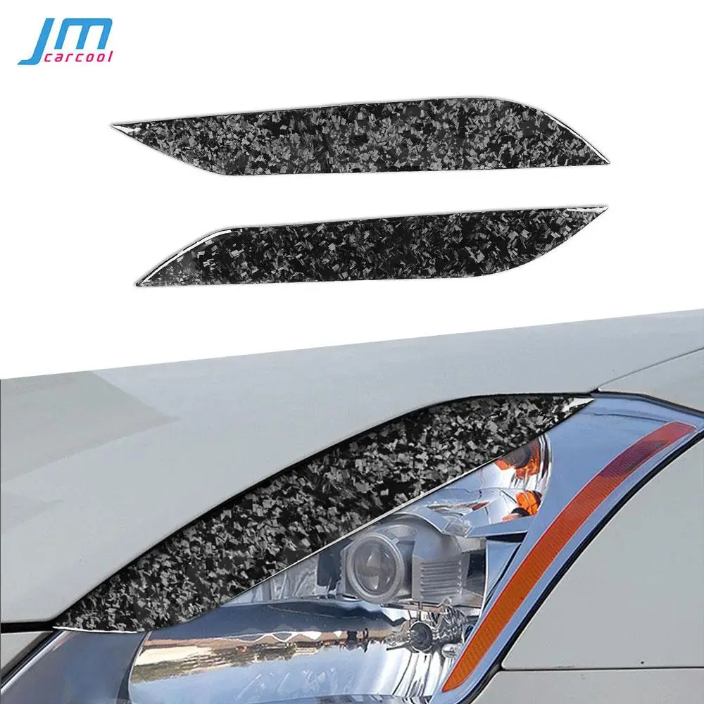 Forged Carbon Fiber Eyebrow Headlight Covers for Nissan 350z 2006-2009 Front Bumper Eyelids Car Styling