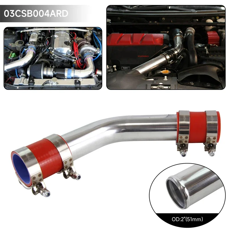 

Aluminum Black/Blue/Red Universal 45° Intercooler Intake Turbo Pipe L=300mm + 2pcs Silicone hose +4pcs T-Clamps