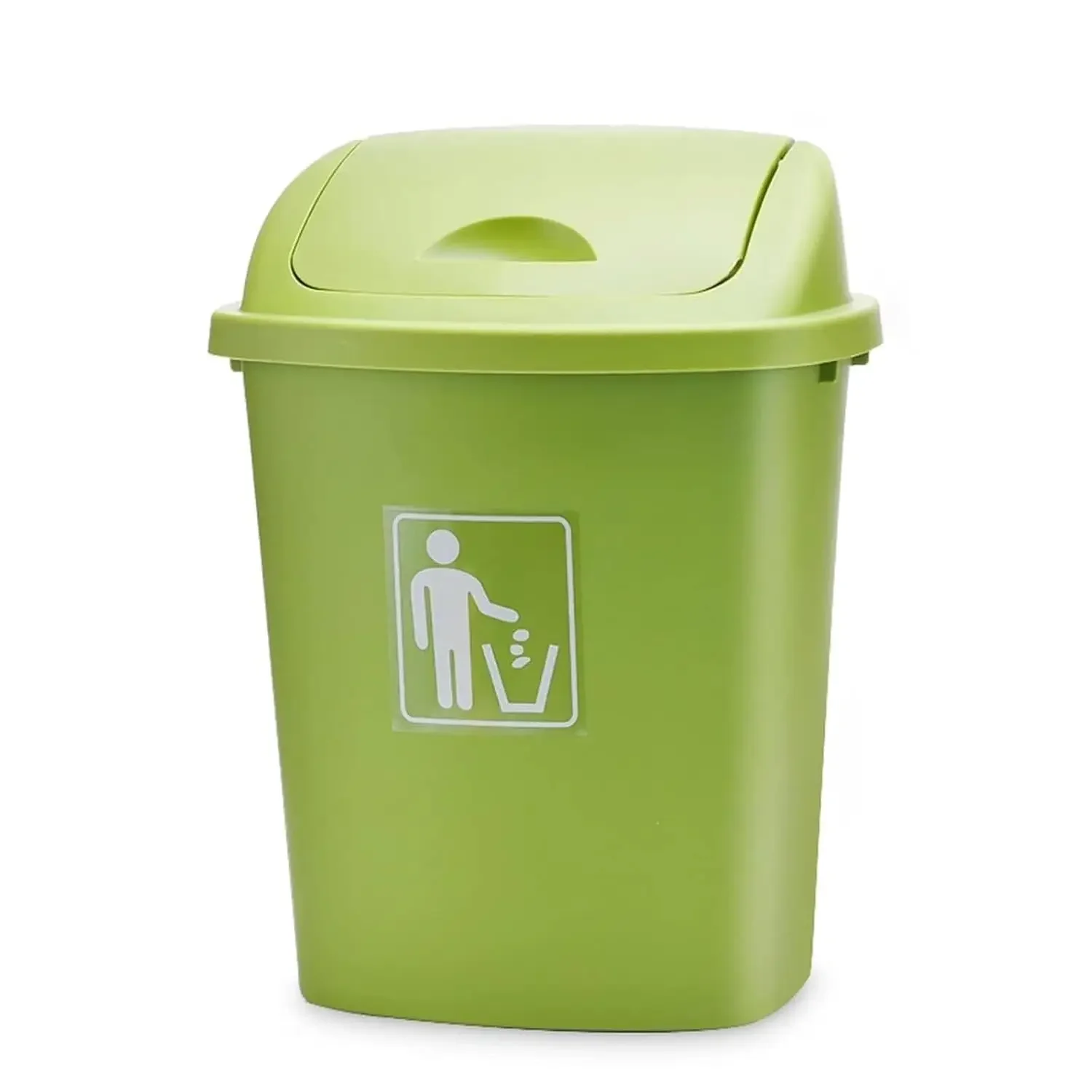 Large Capacity Outdoor Plastic Trash Can with Cover Shake Lid Garbage Bin for Restaurants Home Office Garden (40L)