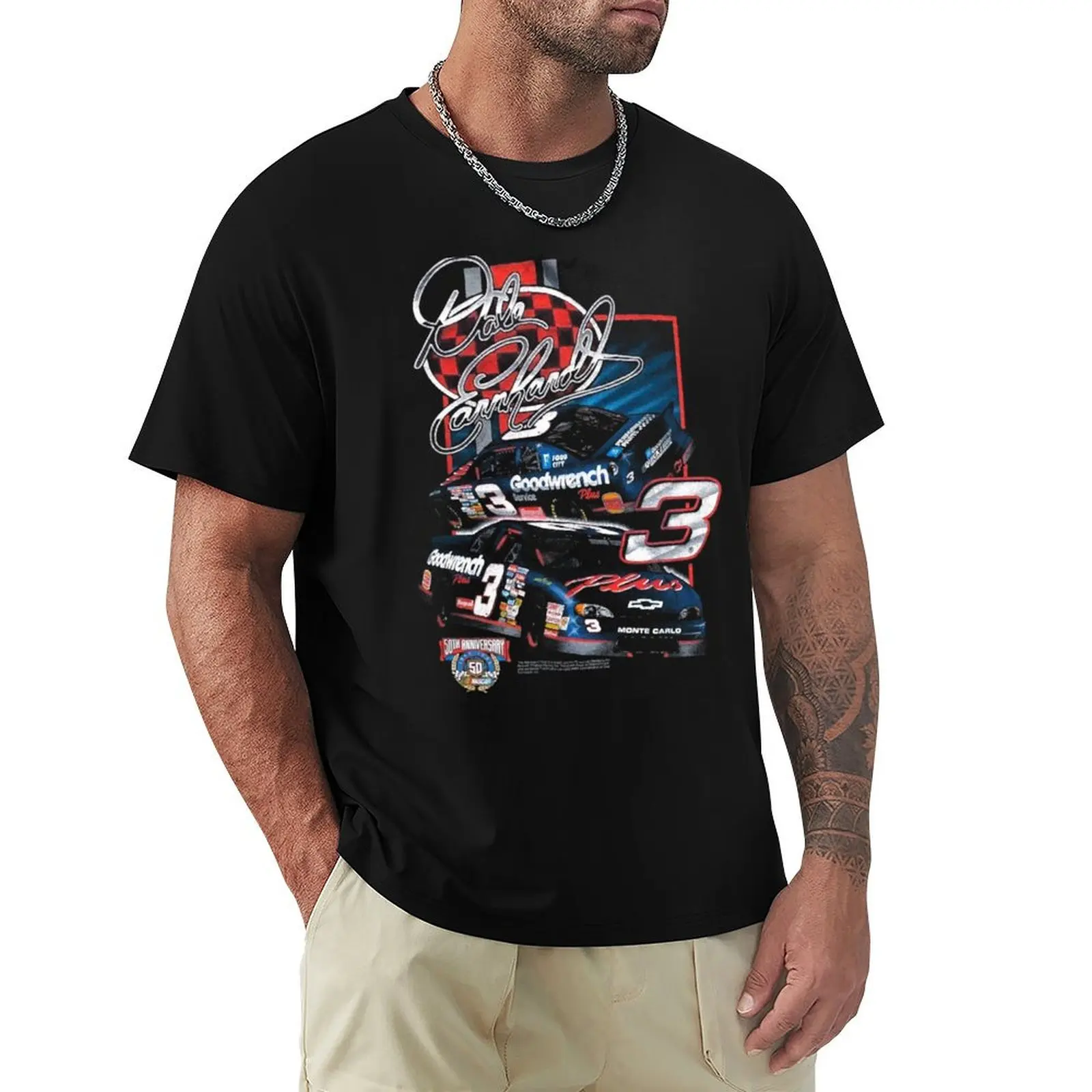 Vintage Dale Earnhardt 3 Monte Carlo Retro T-Shirt Soft Stretch Short Sleeve Top