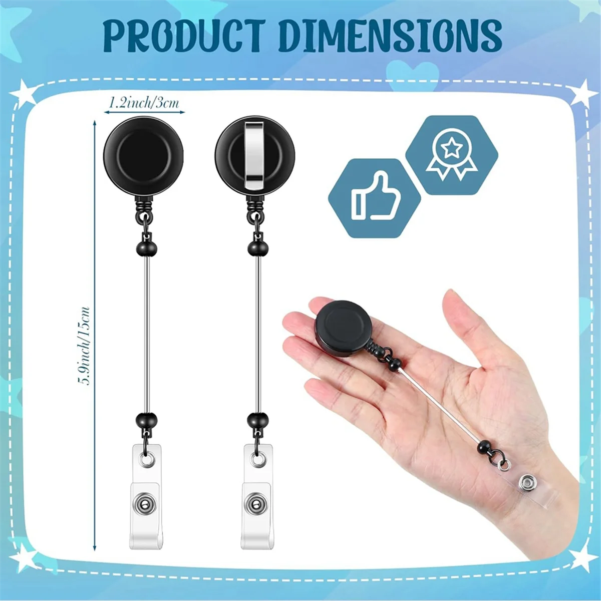 12ชิ้นชุดรีลป้าย DIY พร้อมคลิปหนีบธนบัตรแบบพับเก็บได้สำหรับลูกปัดแท่งเปล่าพร้อมคลิปหนีบเข็มขัดสีขาว