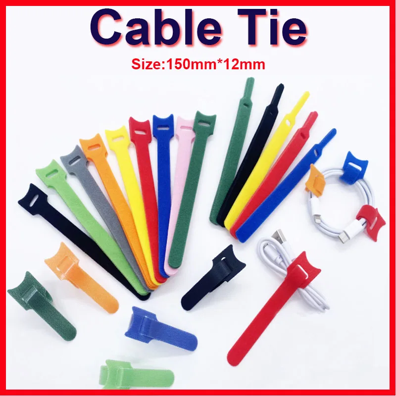 10/30/50/100PCS Releasable Cable Ties Colored Plastics Reusable Cable ties Nylon Loop Wrap Zip Bundle Ties T-type Cable Tie Wire